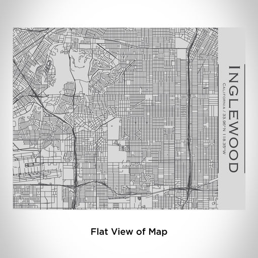 Rendered View of Inglewood California Map Engraving on 20oz Stainless Steel Insulated Bottle with Bamboo Top
