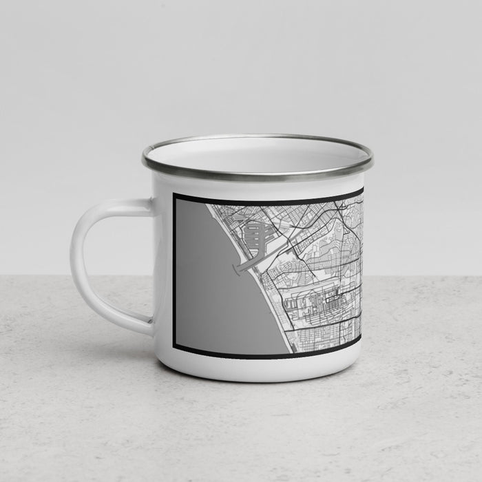 Left View Custom Inglewood California Map Enamel Mug in Classic