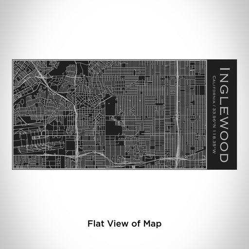 Rendered View of Inglewood California Map Engraving on 17oz Stainless Steel Insulated Cola Bottle in Black