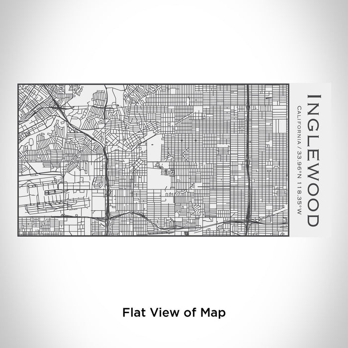 Rendered View of Inglewood California Map Engraving on 17oz Stainless Steel Insulated Cola Bottle in White