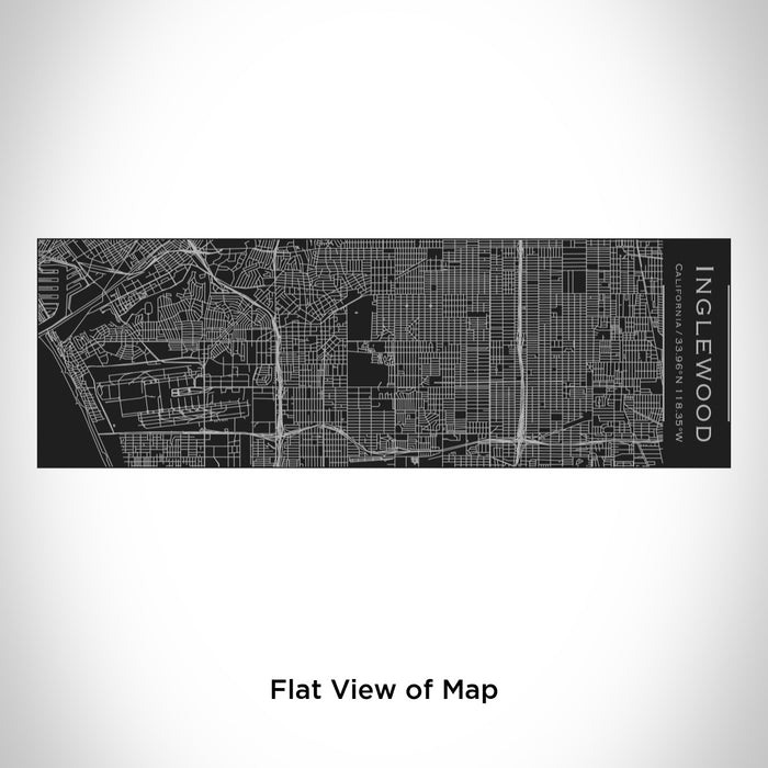 Rendered View of Inglewood California Map Engraving on 10oz Stainless Steel Insulated Cup with Sliding Lid in Black