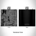 Rendered View of Inglewood California Map Engraving on 6oz Stainless Steel Flask in Black