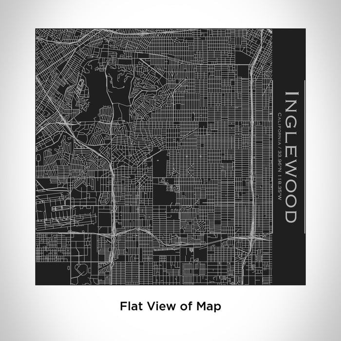 Rendered View of Inglewood California Map Engraving on 17oz Stainless Steel Insulated Tumbler in Black