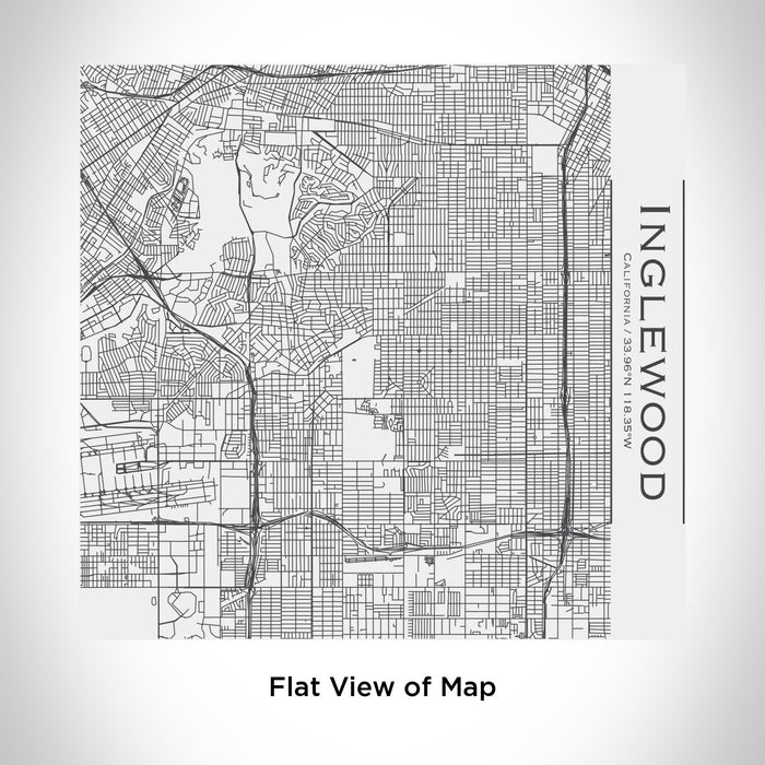 Rendered View of Inglewood California Map Engraving on 17oz Stainless Steel Insulated Tumbler in White