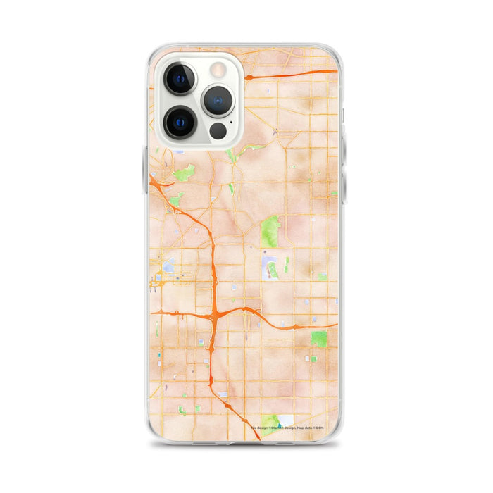 Custom iPhone 12 Pro Max Inglewood California Map Phone Case in Watercolor