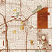 Inglewood California Map Print in Woodblock Style Zoomed In Close Up Showing Details