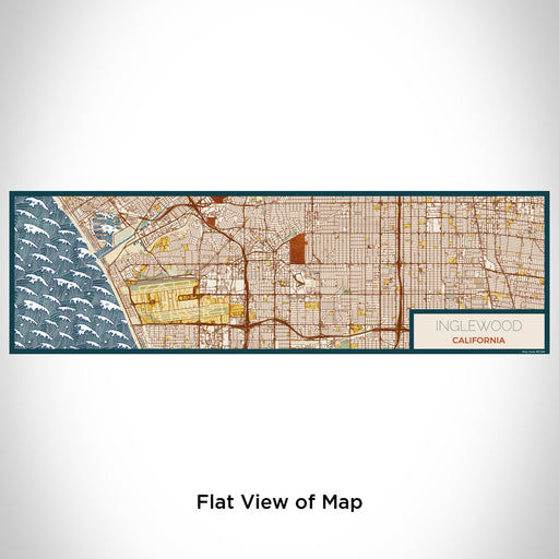 Flat View of Map Custom Inglewood California Map Enamel Mug in Woodblock