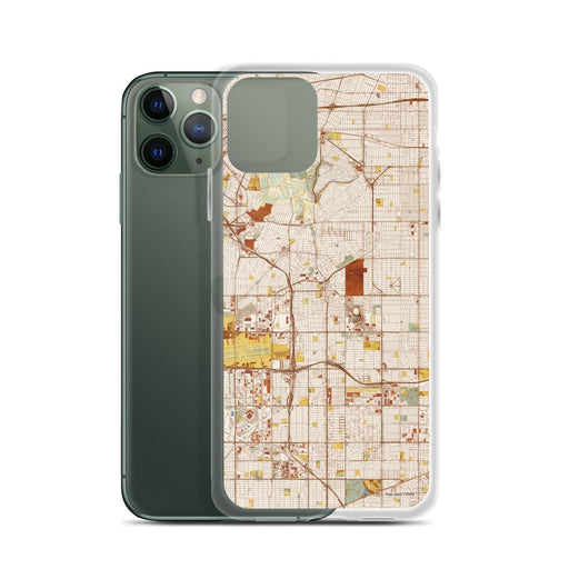 Custom Inglewood California Map Phone Case in Woodblock