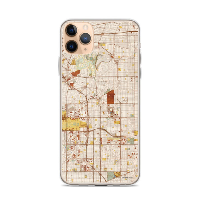 Custom iPhone 11 Pro Max Inglewood California Map Phone Case in Woodblock