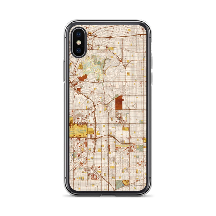 Custom iPhone X/XS Inglewood California Map Phone Case in Woodblock