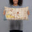 Person holding 20x12 Custom Inglewood California Map Throw Pillow in Woodblock