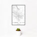 12x18 Iowa City Iowa Map Print Portrait Orientation in Classic Style With Small Cactus Plant in White Planter