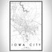 Iowa City Iowa Map Print Portrait Orientation in Classic Style With Shaded Background