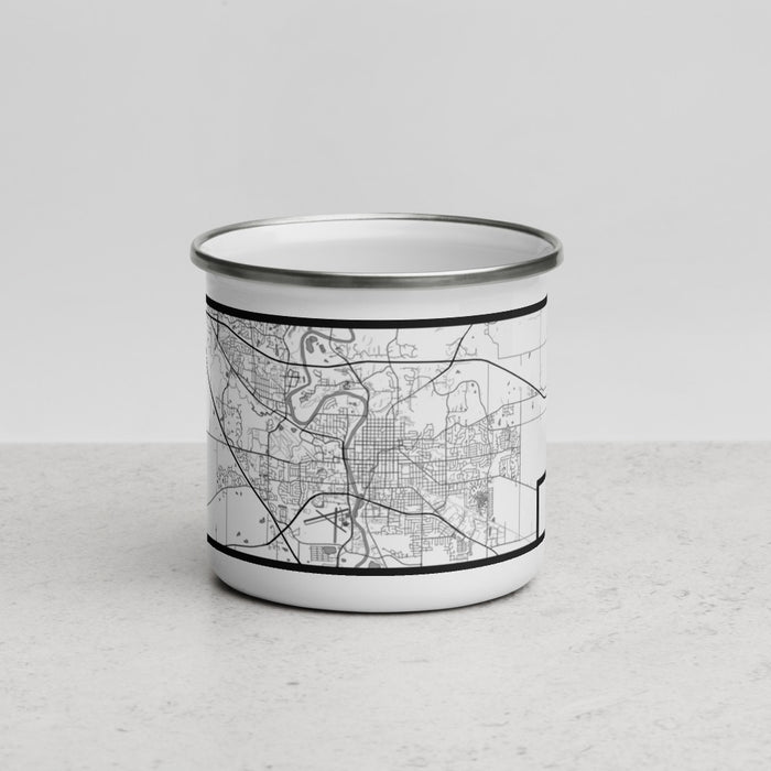 Front View Custom Iowa City Iowa Map Enamel Mug in Classic