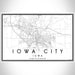 Iowa City Iowa Map Print Landscape Orientation in Classic Style With Shaded Background