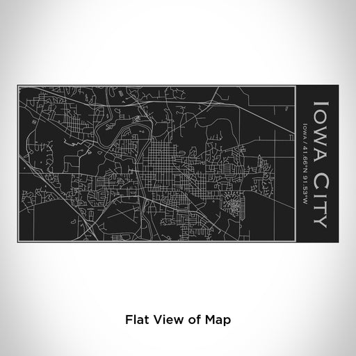 Rendered View of Iowa City Iowa Map Engraving on 17oz Stainless Steel Insulated Cola Bottle in Black