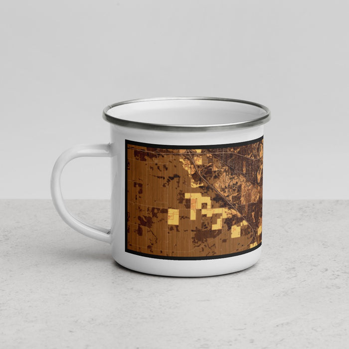 Left View Custom Iowa City Iowa Map Enamel Mug in Ember