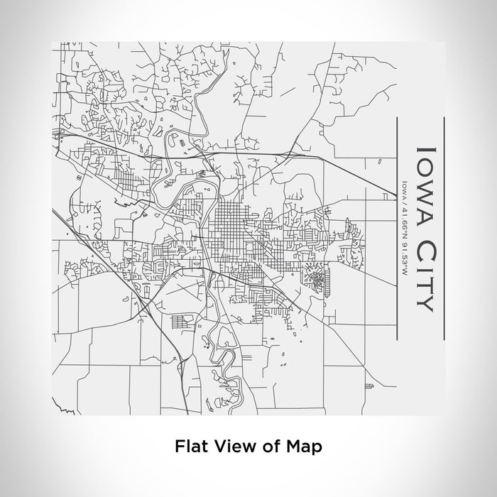 Rendered View of Iowa City Iowa Map Engraving on 17oz Stainless Steel Insulated Tumbler in White