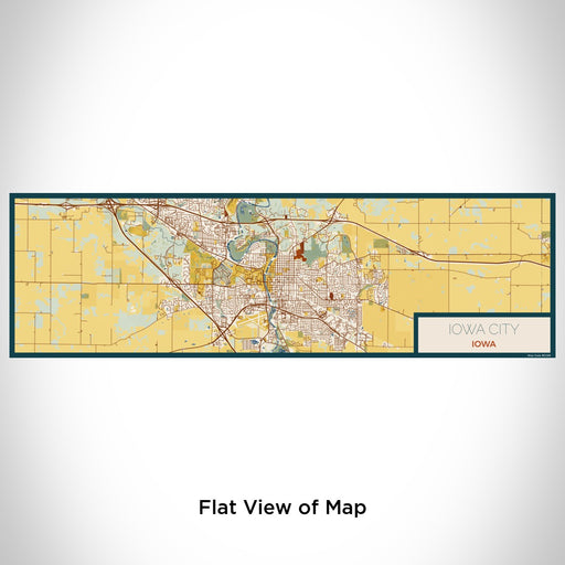 Flat View of Map Custom Iowa City Iowa Map Enamel Mug in Woodblock
