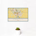 12x18 Iowa City Iowa Map Print Landscape Orientation in Woodblock Style With Small Cactus Plant in White Planter