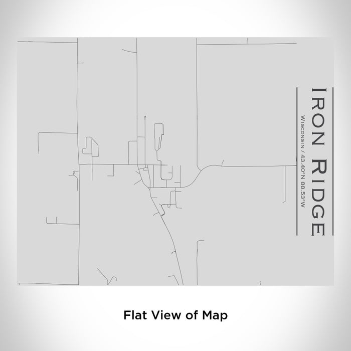 Rendered View of Iron Ridge Wisconsin Map Engraving on 20oz Stainless Steel Insulated Bottle with Bamboo Top