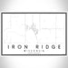 Iron Ridge Wisconsin Map Print Landscape Orientation in Classic Style With Shaded Background