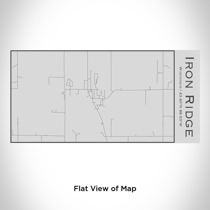 Rendered View of Iron Ridge Wisconsin Map Engraving on 17oz Stainless Steel Insulated Cola Bottle