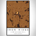 Iron Ridge Wisconsin Map Print Portrait Orientation in Ember Style With Shaded Background