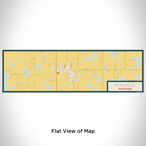 Flat View of Map Custom Iron Ridge Wisconsin Map Enamel Mug in Woodblock