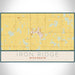 Iron Ridge Wisconsin Map Print Landscape Orientation in Woodblock Style With Shaded Background