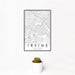 12x18 Irvine California Map Print Portrait Orientation in Classic Style With Small Cactus Plant in White Planter
