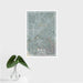 16x24 Irvine California Map Print Portrait Orientation in Afternoon Style With Tropical Plant Leaves in Water