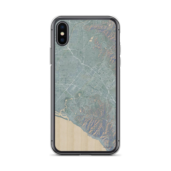 Custom iPhone X/XS Irvine California Map Phone Case in Afternoon