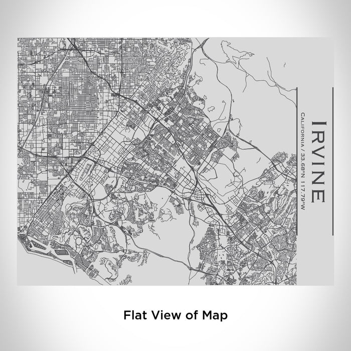 Rendered View of Irvine California Map Engraving on 20oz Stainless Steel Insulated Bottle with Bamboo Top