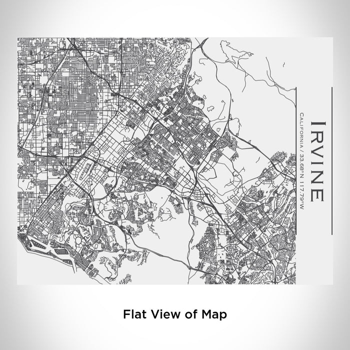 Rendered View of Irvine California Map Engraving on 20oz Stainless Steel Insulated Bottle with Bamboo Top in White