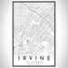 Irvine California Map Print Portrait Orientation in Classic Style With Shaded Background