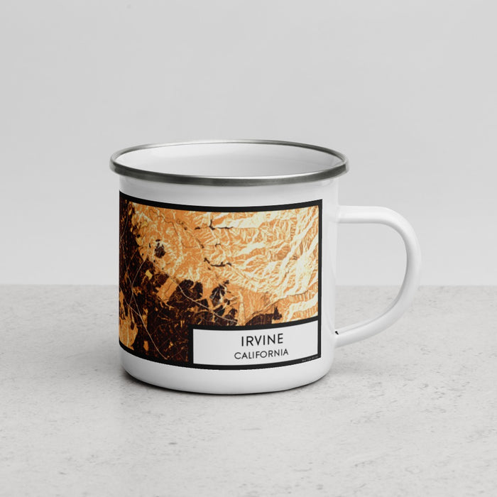 Right View Custom Irvine California Map Enamel Mug in Ember