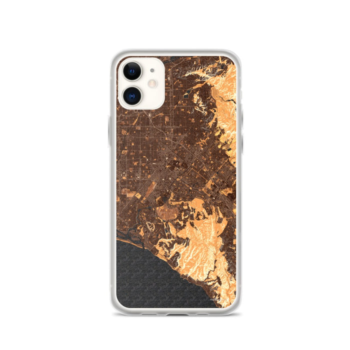 Custom iPhone 11 Irvine California Map Phone Case in Ember