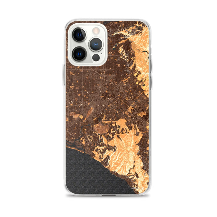 Custom iPhone 12 Pro Max Irvine California Map Phone Case in Ember