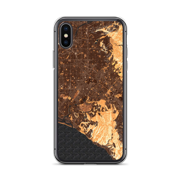 Custom iPhone X/XS Irvine California Map Phone Case in Ember