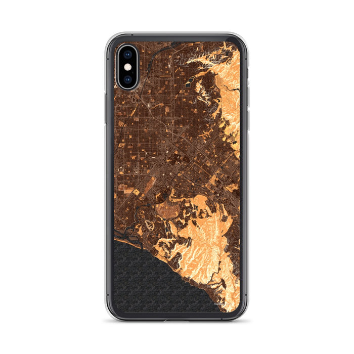 Custom iPhone XS Max Irvine California Map Phone Case in Ember