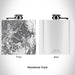 Rendered View of Irvine California Map Engraving on 6oz Stainless Steel Flask in White