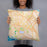 Person holding 18x18 Custom Irvine California Map Throw Pillow in Watercolor