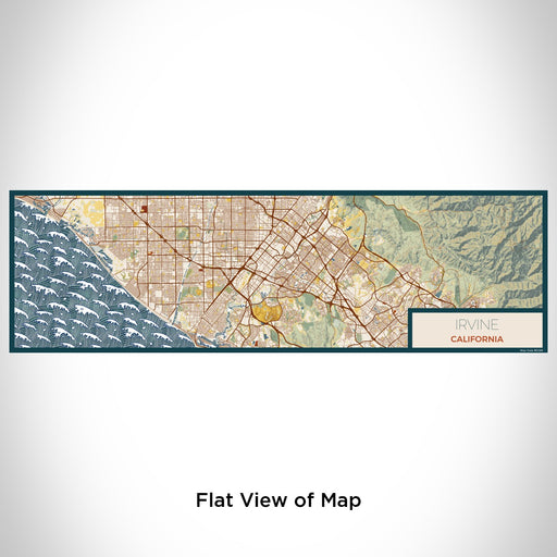 Flat View of Map Custom Irvine California Map Enamel Mug in Woodblock