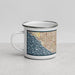 Left View Custom Irvine California Map Enamel Mug in Woodblock