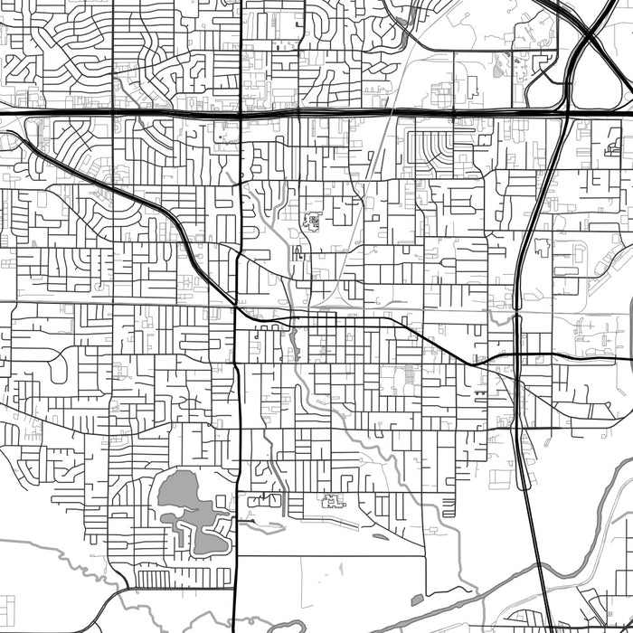 Irving Texas Map Print in Classic Style Zoomed In Close Up Showing Details