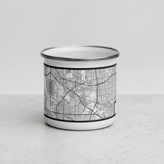 Front View Custom Irving Texas Map Enamel Mug in Classic