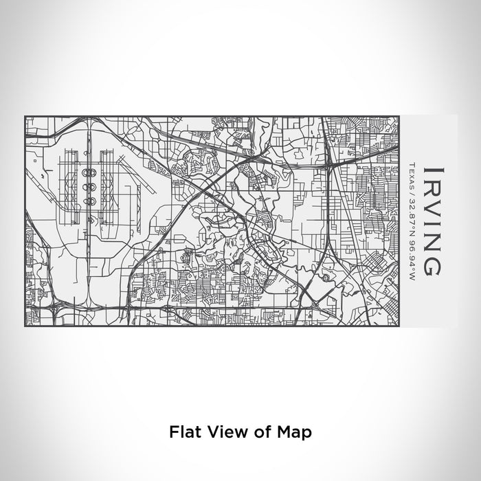 Rendered View of Irving Texas Map Engraving on 17oz Stainless Steel Insulated Cola Bottle in White