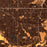 Irving Texas Map Print in Ember Style Zoomed In Close Up Showing Details
