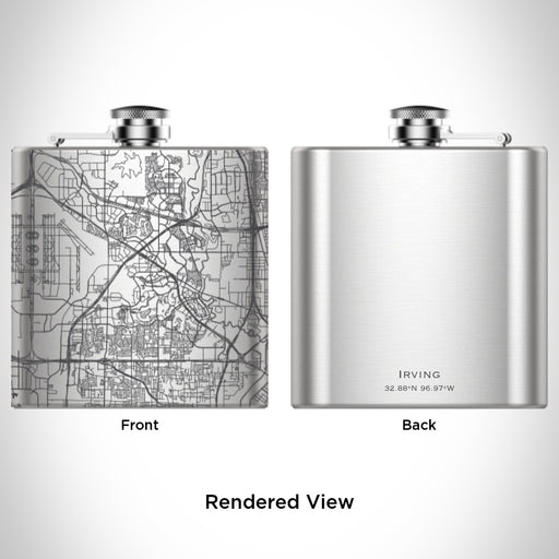 Rendered View of Irving Texas Map Engraving on undefined